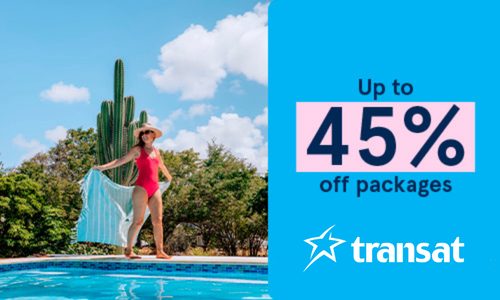 Save up to 45% on select Transat sun packages
